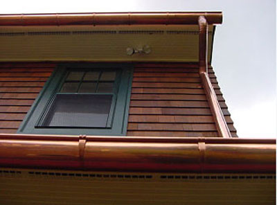 Copper gutters in Worcester, MA